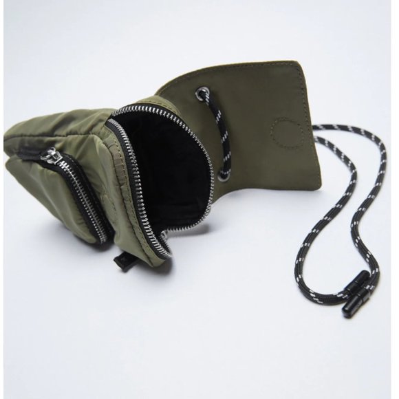 NWT ZARA GREEN CORDED CELL PHONE CASE BAG - Picture 6 of 9